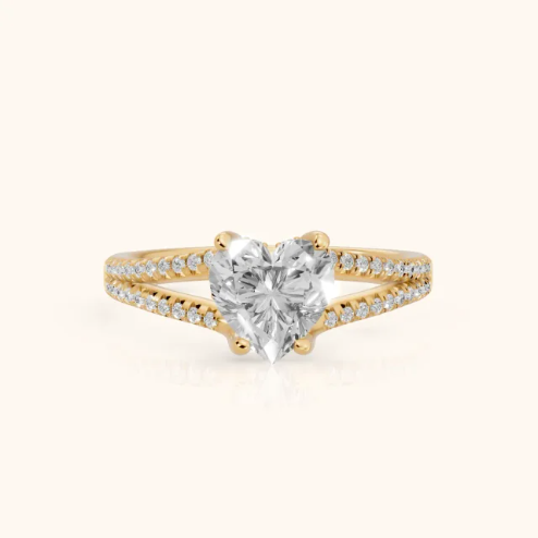 Eternal Embrace Solitaire Heart Diamond Engagement & Wedding Ring