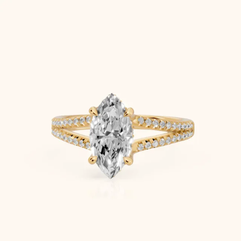 Eternal Embrace Solitaire Marquise Diamond Engagement & Wedding Ring