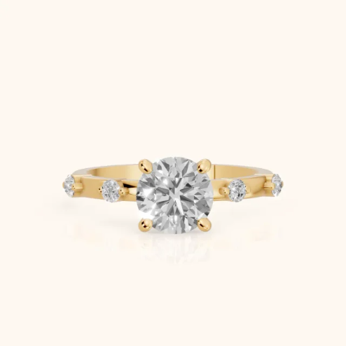 Elena Radiance Solitaire Round Diamond Engagement & Wedding Ring