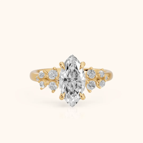 Evelina Bloom Marquise Diamond Engagement & Wedding Ring