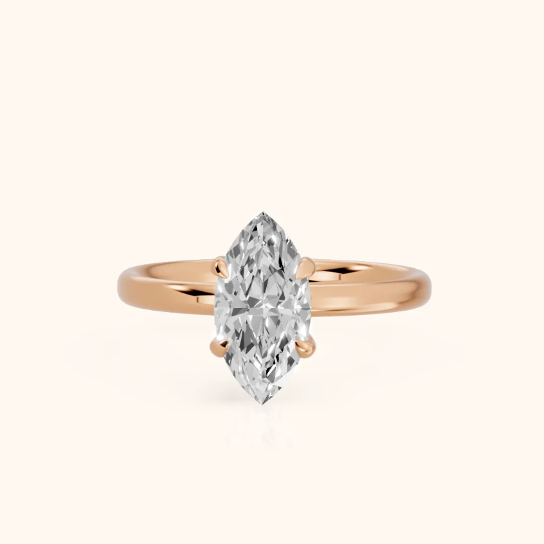 Marquise Diamond Engagement & Wedding Ring