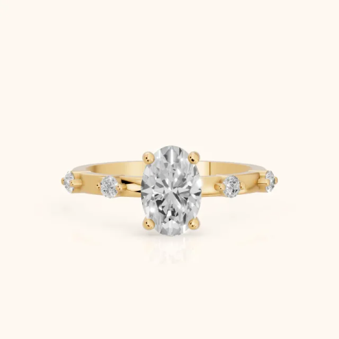 Elena Radiance Solitaire Oval Diamond Engagement & Wedding Ring