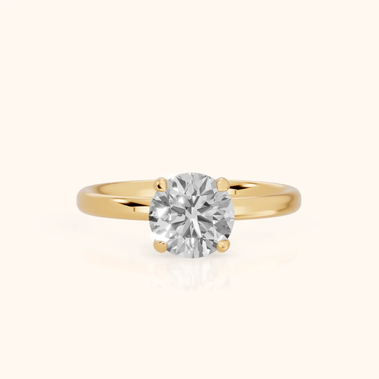 Round Diamond Engagement & Wedding Ring