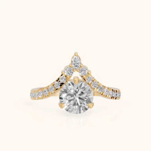 Isabella Legacy Side Stone Round Diamond Engagement & Wedding Ring