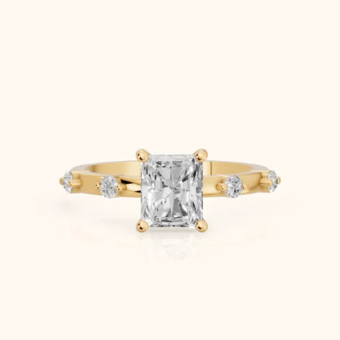 Elena Radiance Solitaire Radiant Diamond Engagement & Wedding Ring