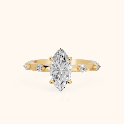 Elena Radiance Solitaire Marquise Diamond Engagement & Wedding Ring