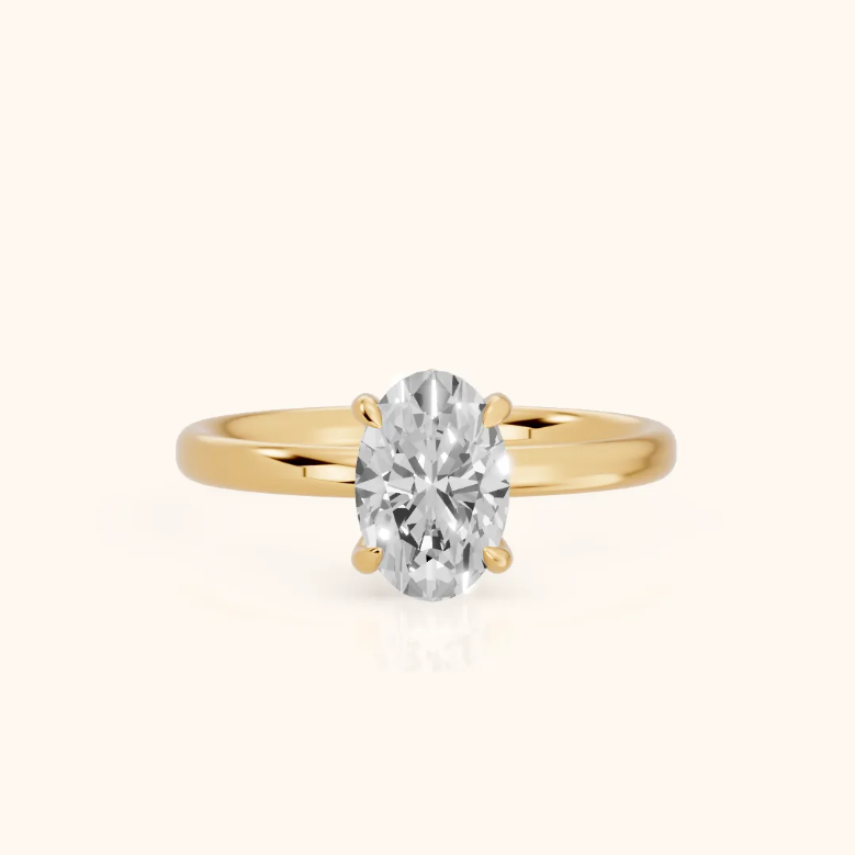 Oval Diamond Engagement & Wedding Ring