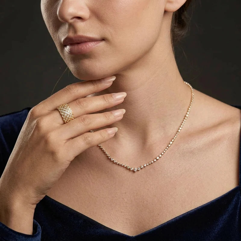 Celeste Lattice Diamond Ring