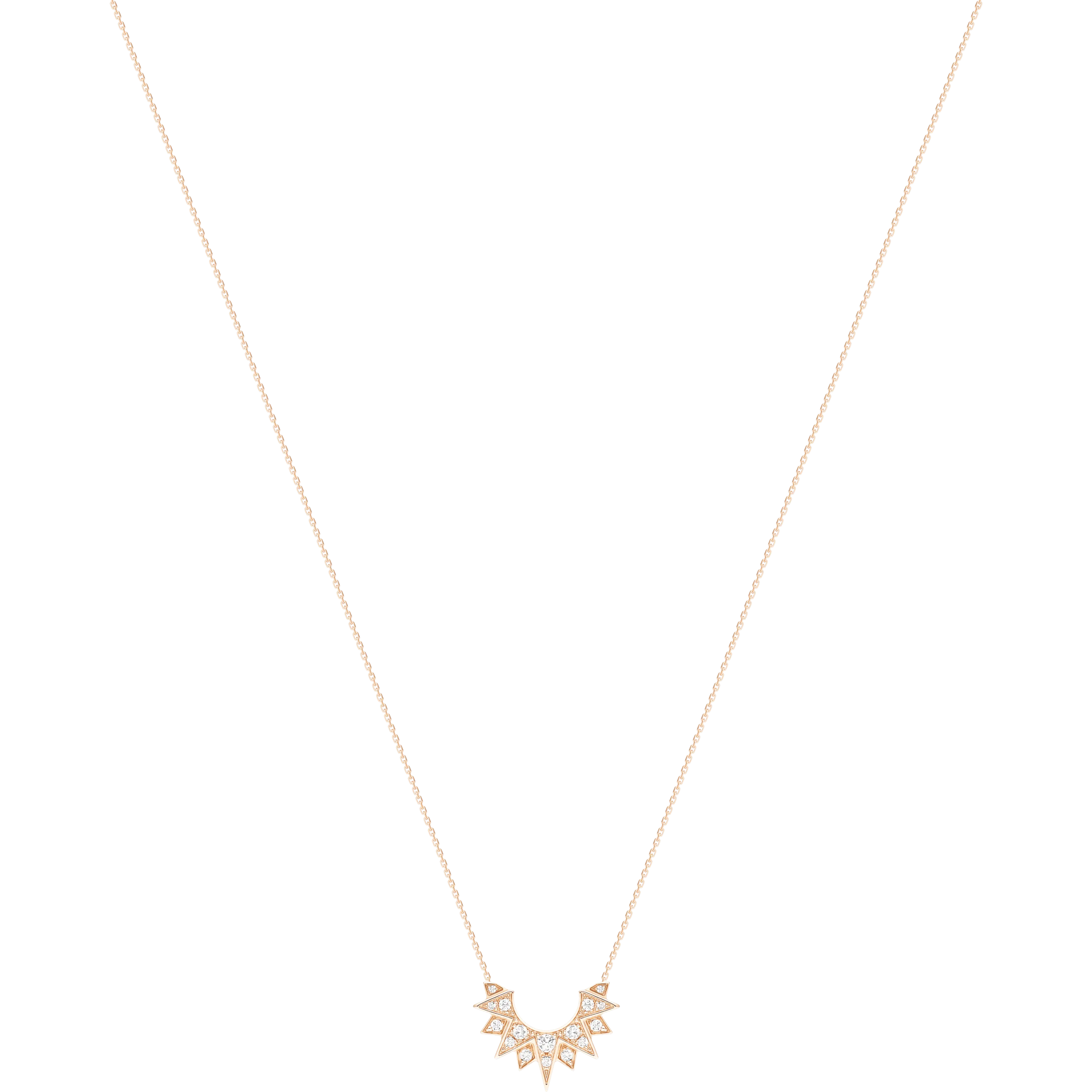 Celestial Radiance Diamond Crescent Necklace