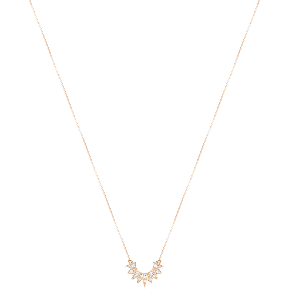 Celestial Radiance Diamond Crescent Necklace