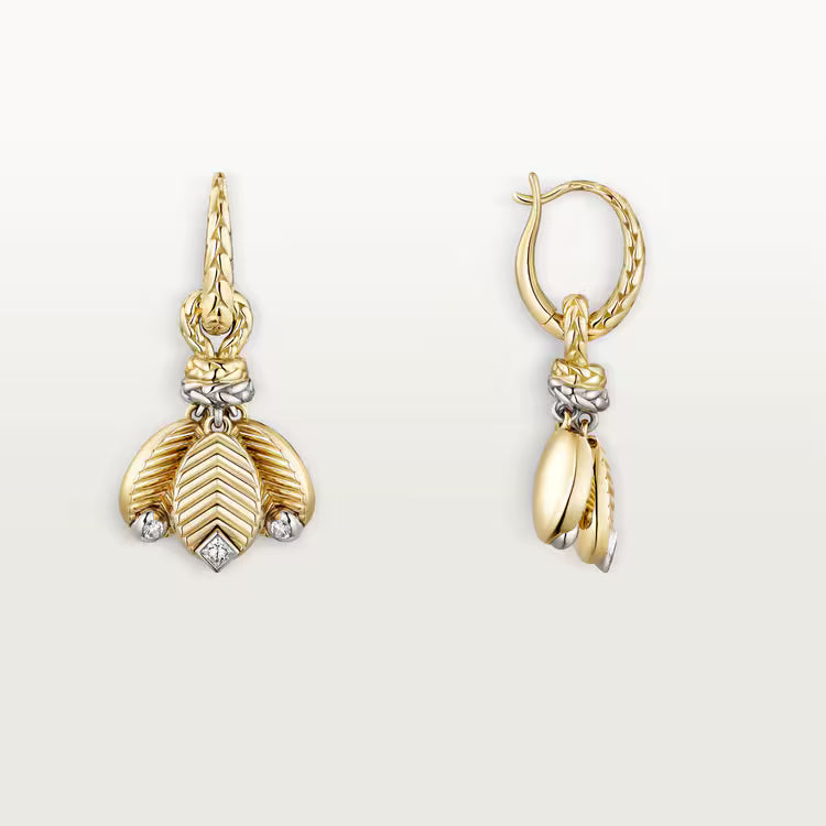 Celestial Leaf Diamond Drop Earrings