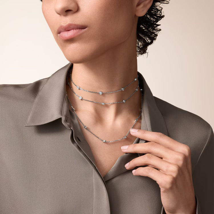 Celeste Beaded Layered Long Chain Necklace