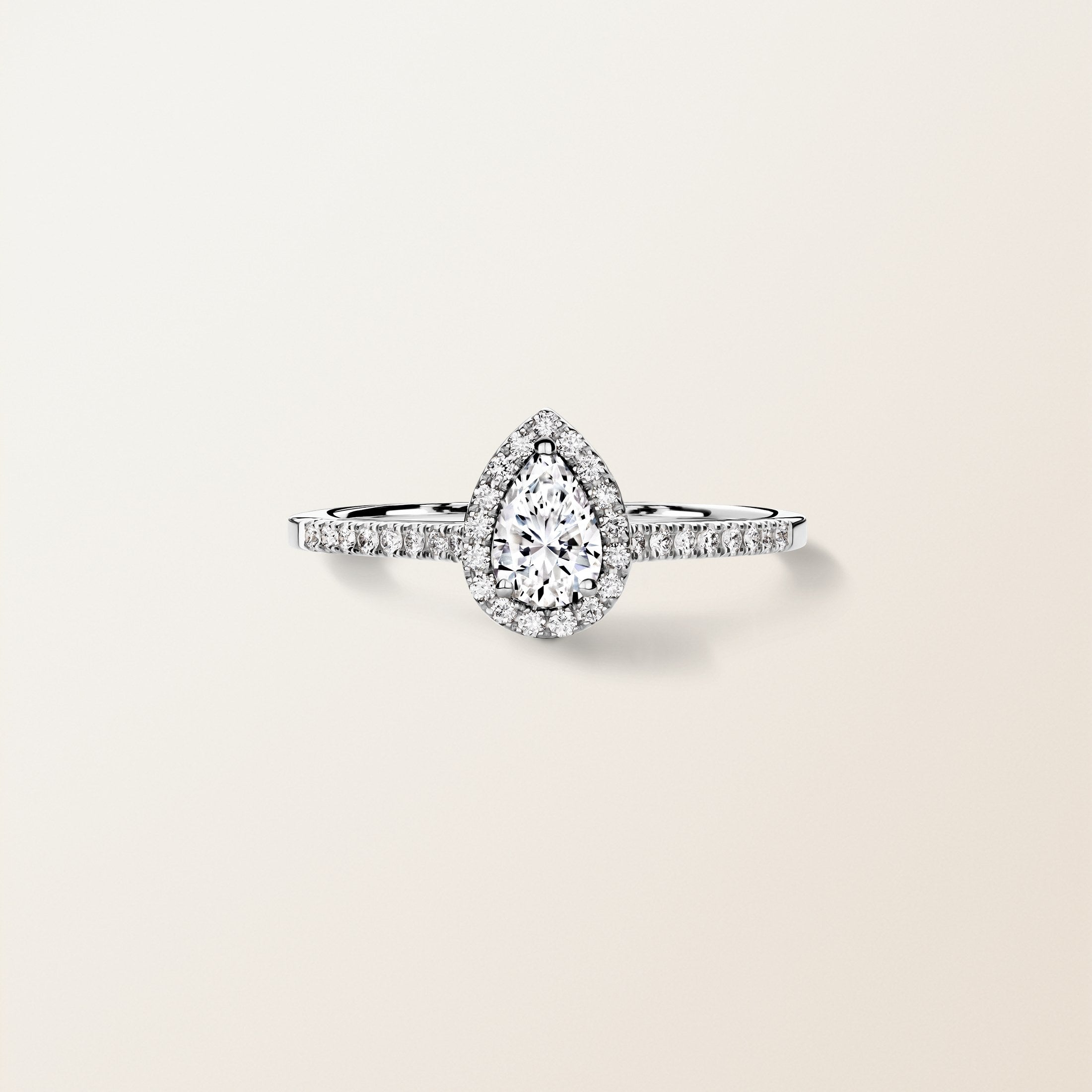 Retro Baby Ring with Paved Pear