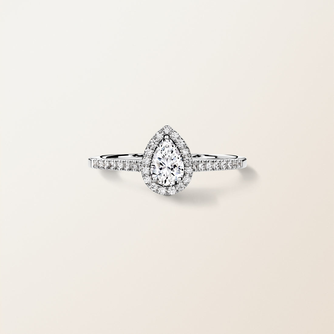 Retro Baby Ring with Paved Pear