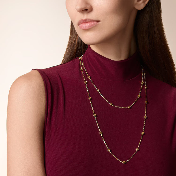 Celeste Beaded Layered Long Chain Necklace