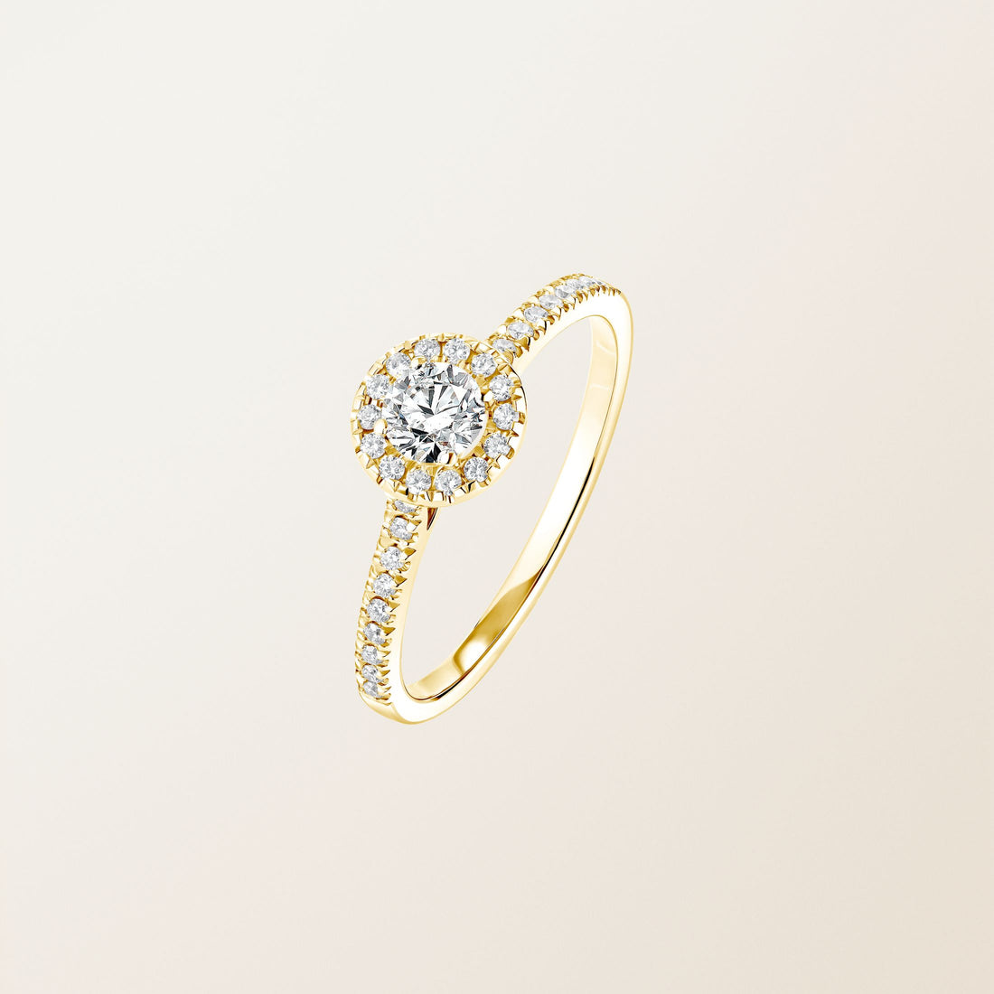 Auréole — Round Halo Diamond Engagement Ring