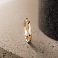 Wave Organic Plain Wedding Band in Yellow Gold