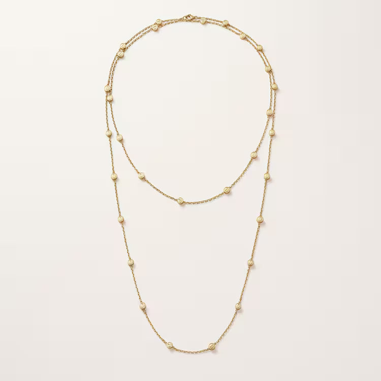 Celeste Beaded Layered Long Chain Necklace