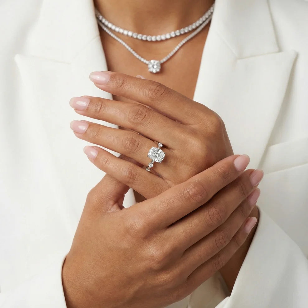 Elena Radiance Solitaire Cushion Diamond Engagement & Wedding Ring