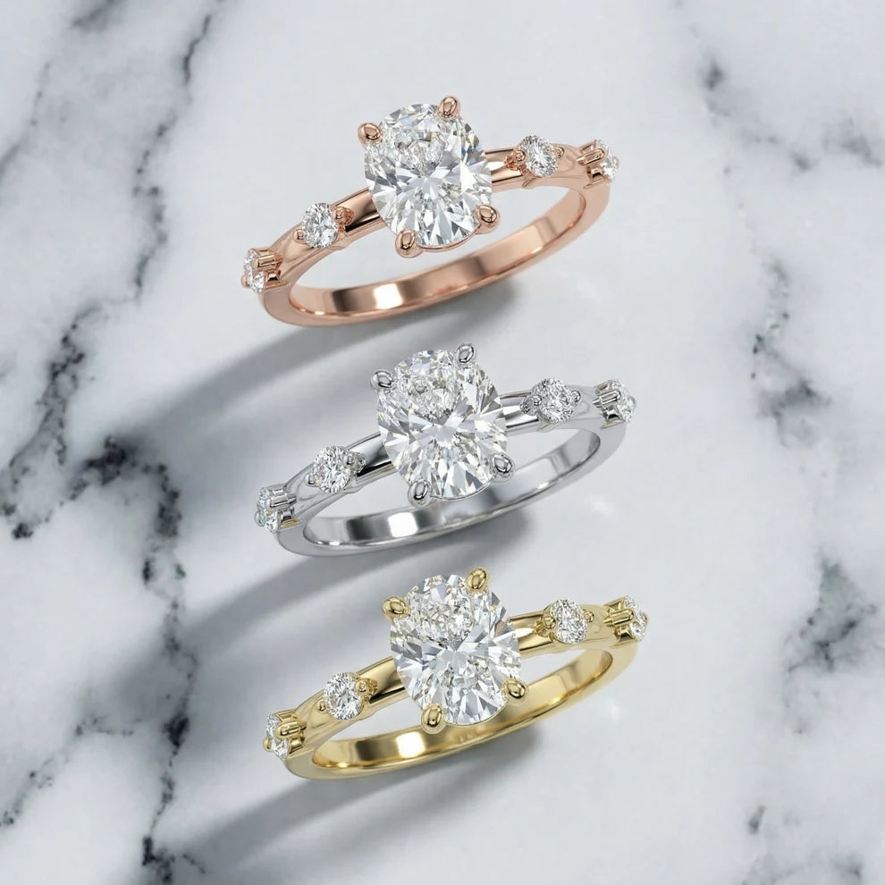 Elena Radiance Solitaire Cushion Diamond Engagement & Wedding Ring
