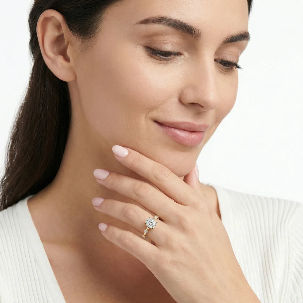 Elena Radiance Solitaire Cushion Diamond Engagement & Wedding Ring