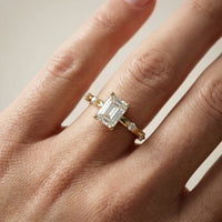Elena Radiance Solitaire Emerald Diamond Engagement & Wedding Ring