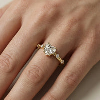 Elena Radiance Solitaire Heart Diamond Engagement & Wedding Ring