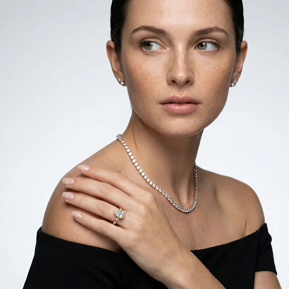 Elena Radiance Solitaire Pear Diamond Engagement & Wedding Ring