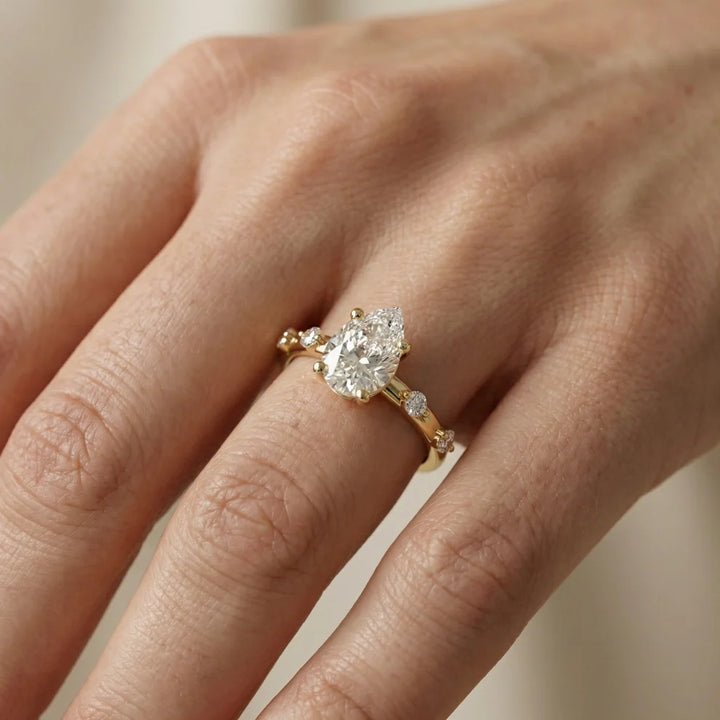 Elena Radiance Solitaire Pear Diamond Engagement & Wedding Ring