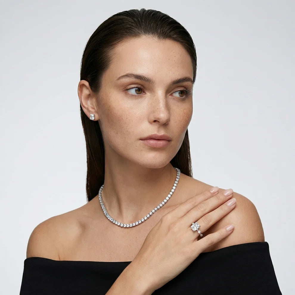 Elena Radiance Solitaire Radiant Diamond Engagement & Wedding Ring