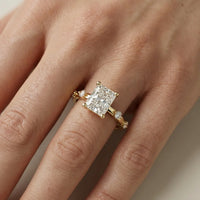 Elena Radiance Solitaire Radiant Diamond Engagement & Wedding Ring