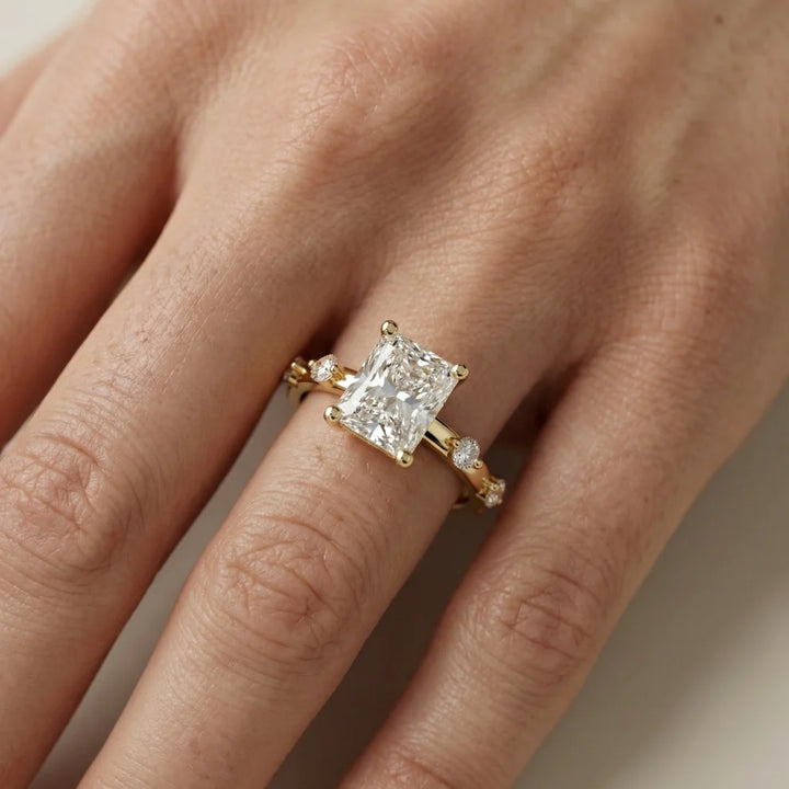 Elena Radiance Solitaire Radiant Diamond Engagement & Wedding Ring