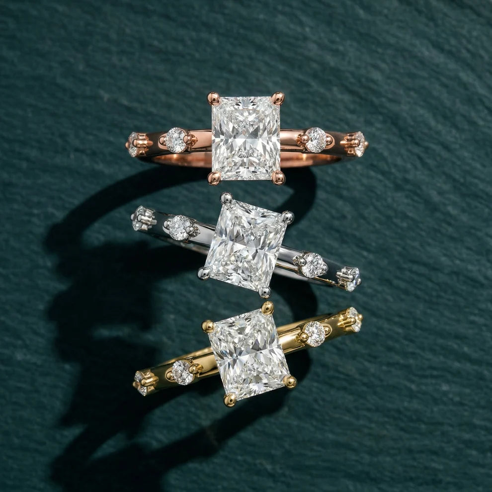 Elena Radiance Solitaire Radiant Diamond Engagement & Wedding Ring