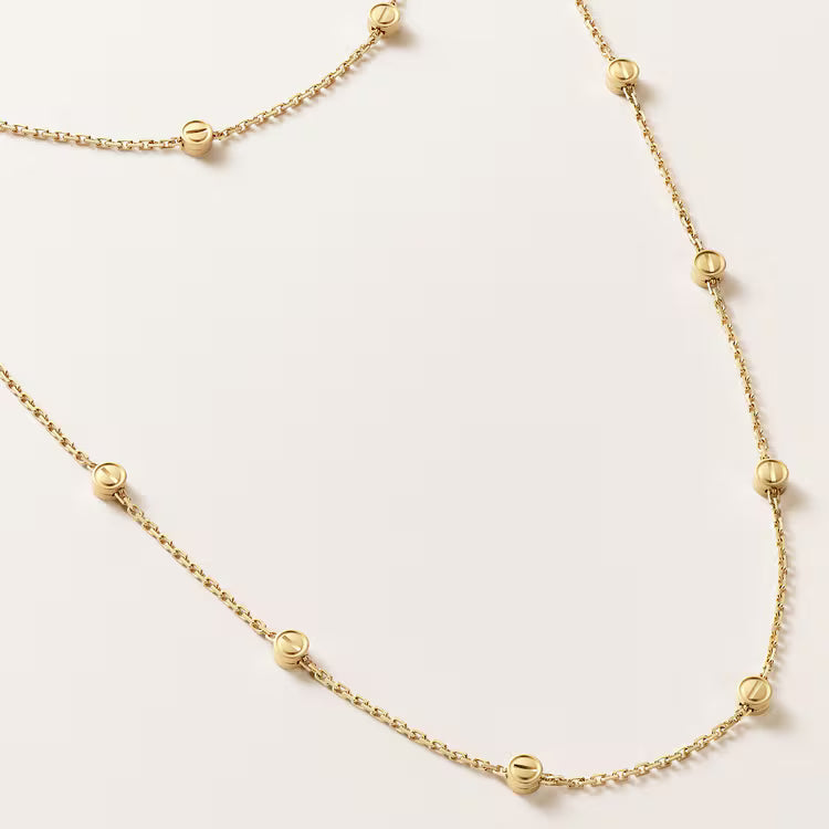 Celeste Beaded Layered Long Chain Necklace