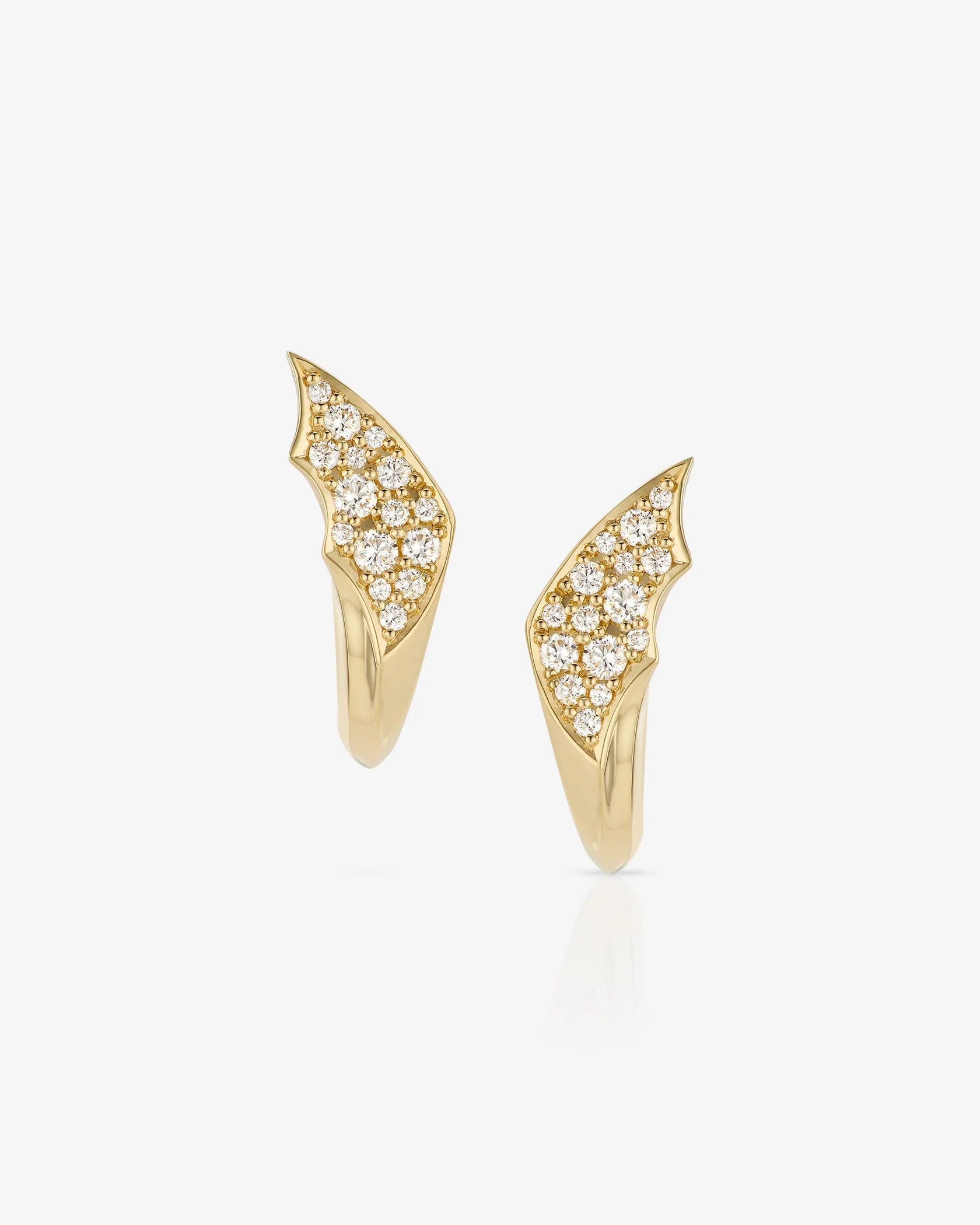 Aurelia Sculpted Leaf Diamond Earrings