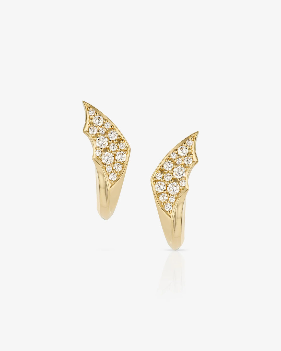 Aurelia Sculpted Leaf Diamond Earrings