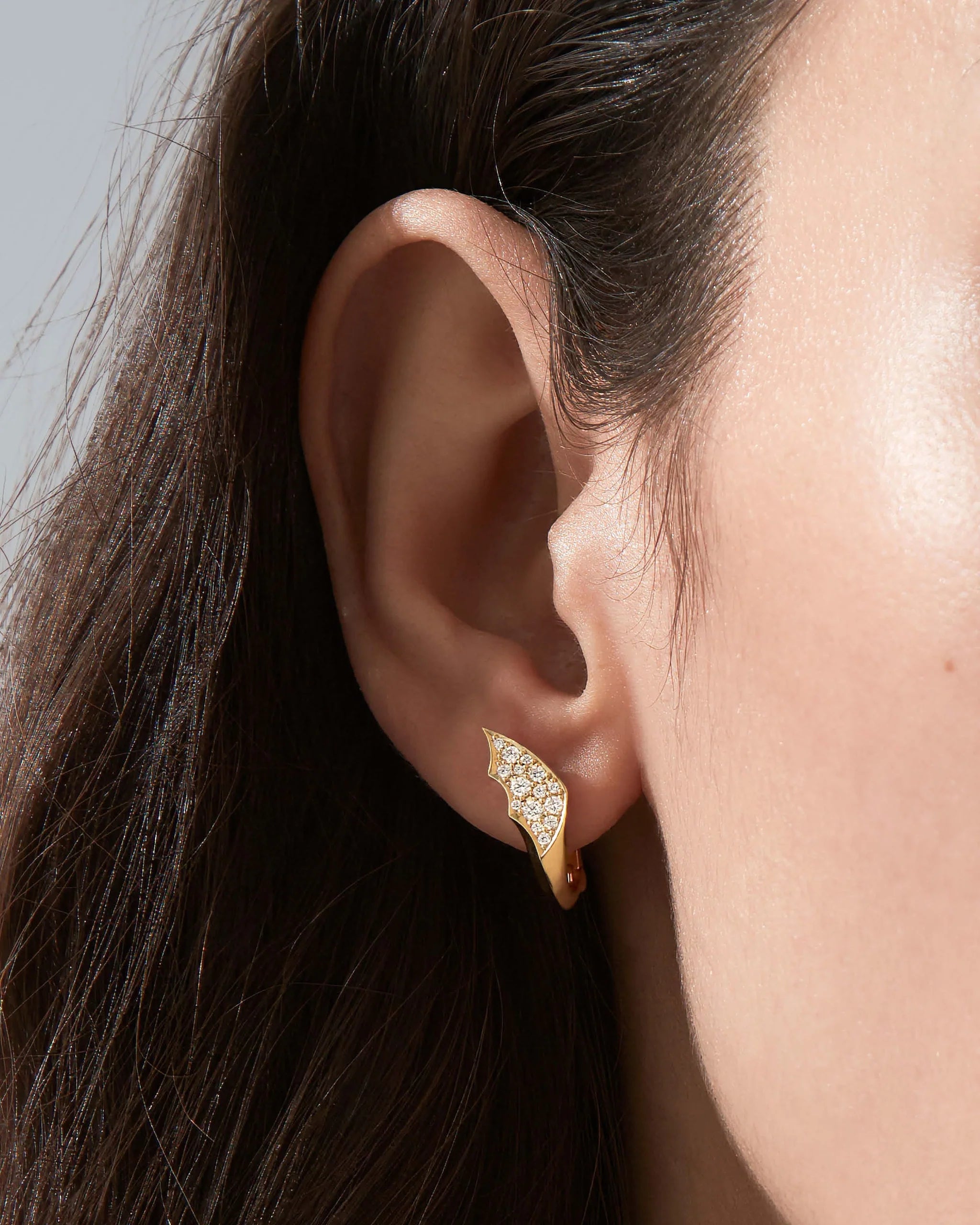 Aurelia Sculpted Leaf Diamond Earrings