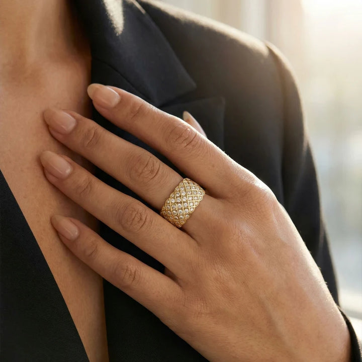 Celeste Lattice Diamond Ring