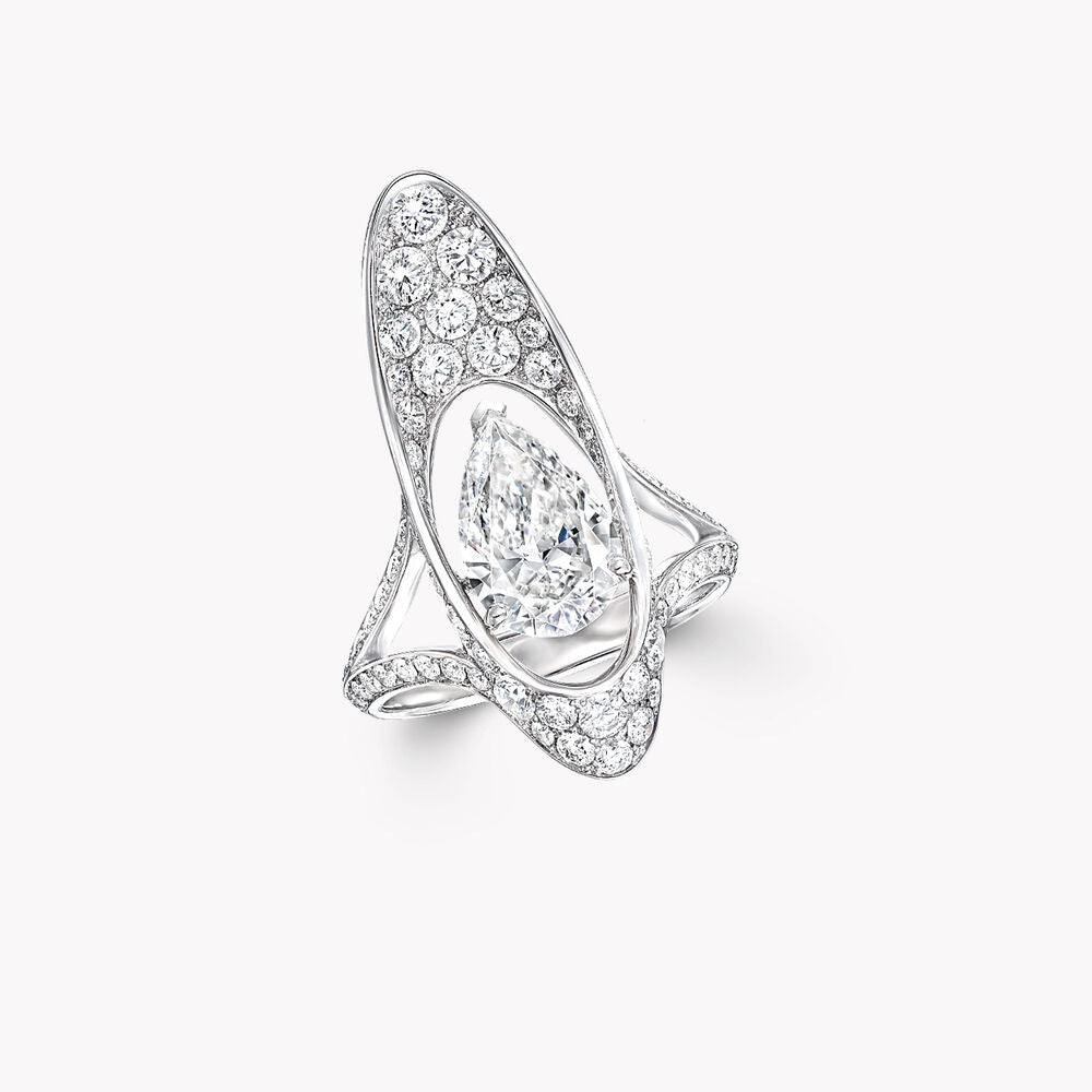 Solenne Pear Diamond Statement Ring