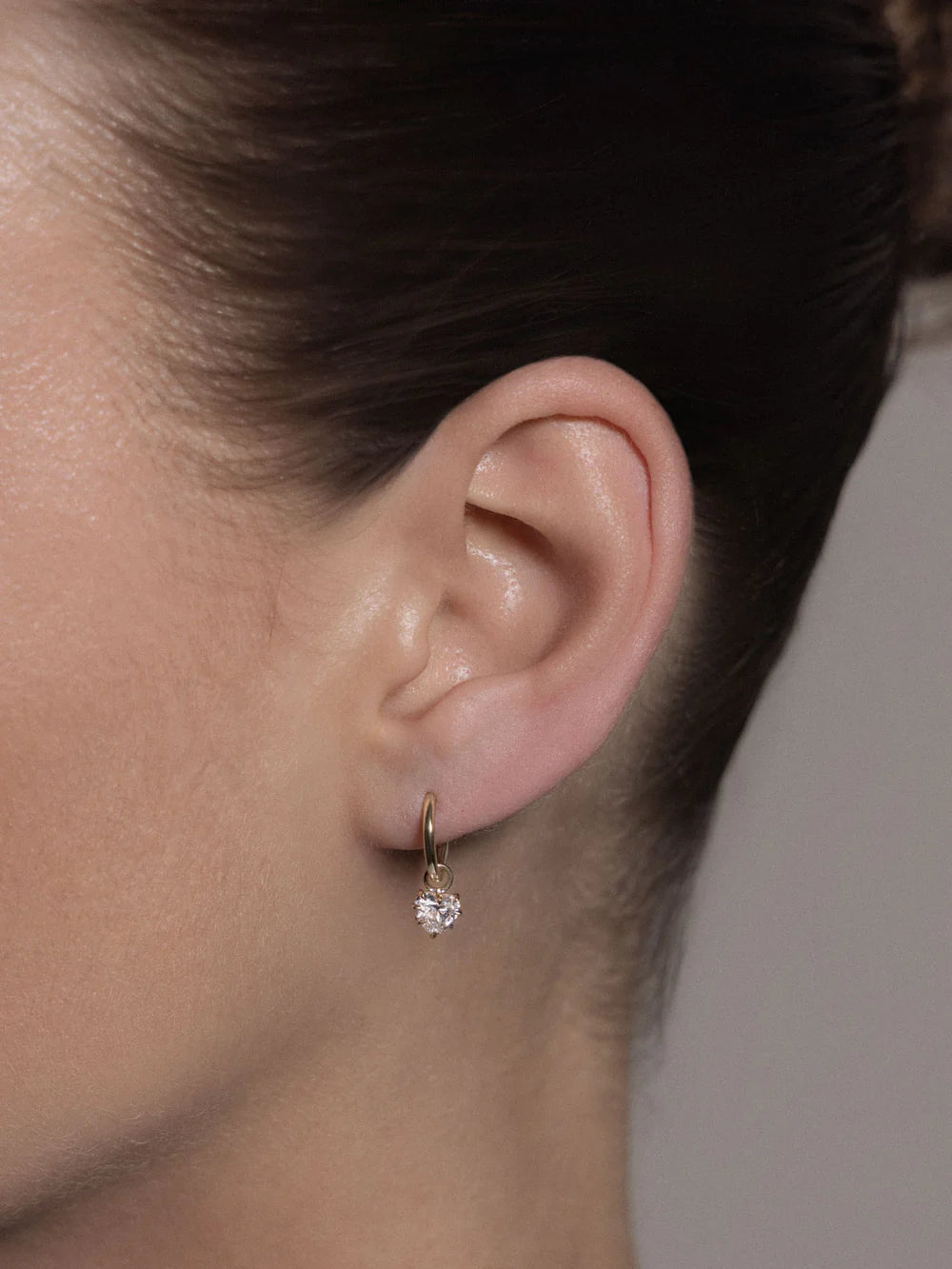 Heart Diamond Drop Earrings