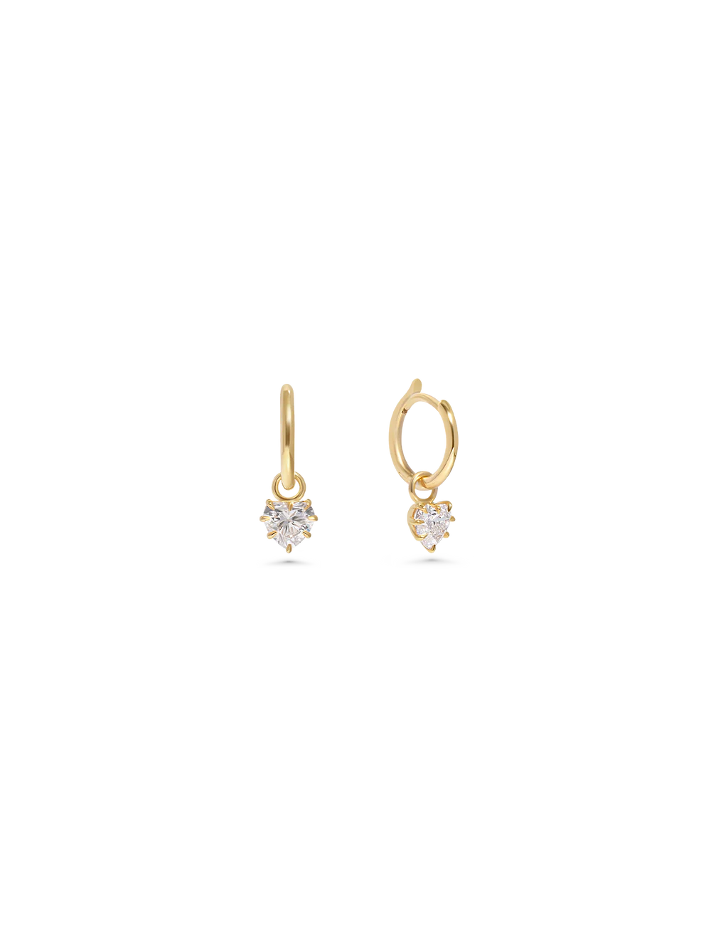 Heart Diamond Drop Earrings