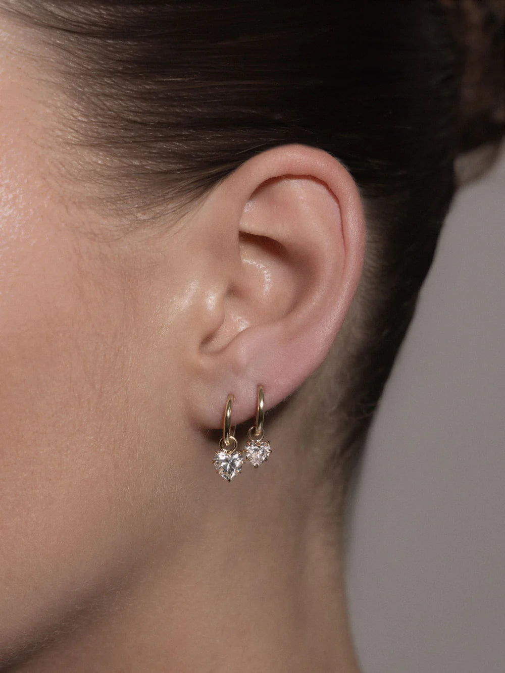 Heart Diamond Drop Earrings