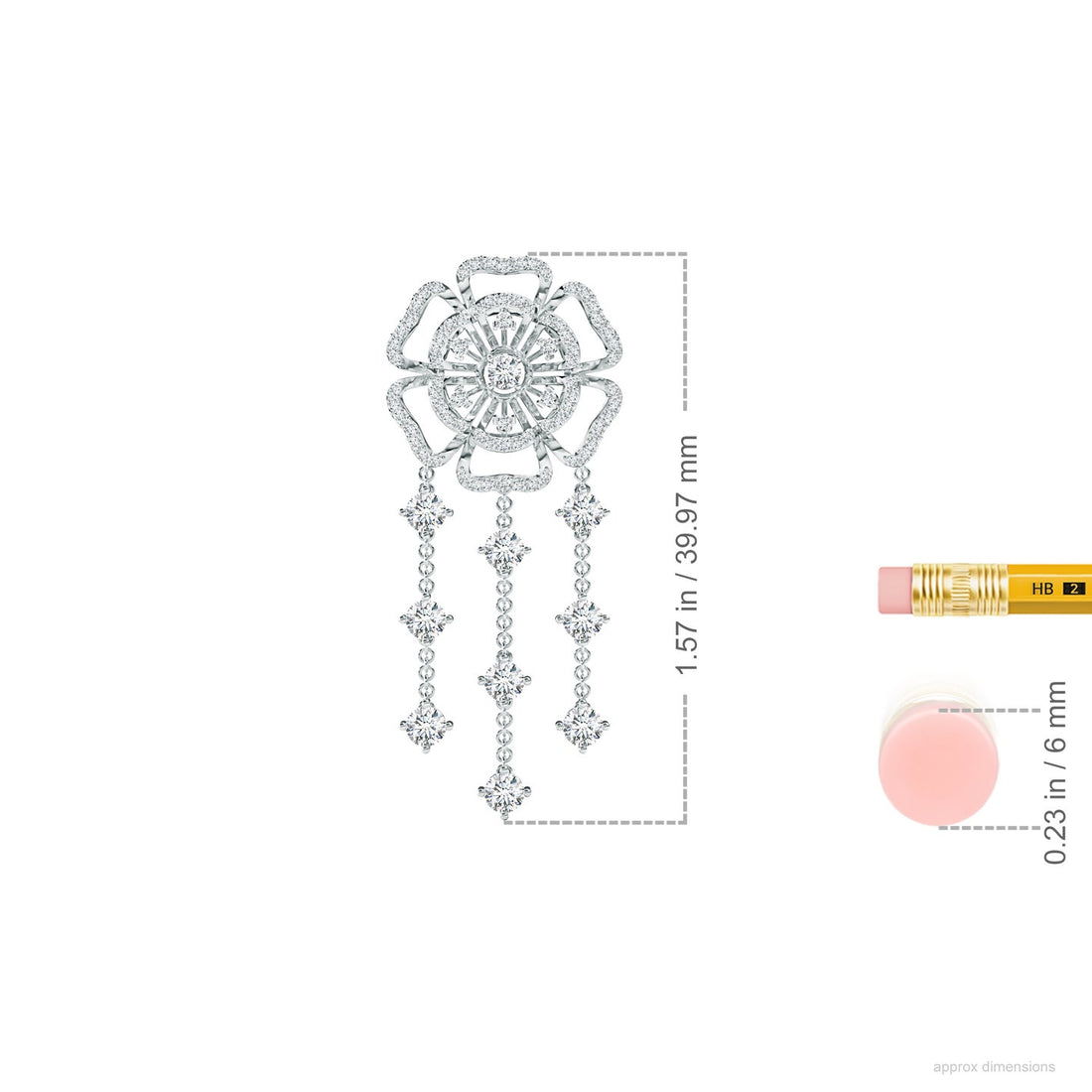 Six Petal Lab Grown Diamond Floral Earrings