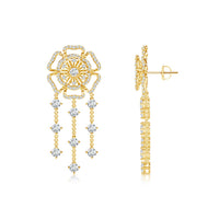Six Petal Lab Grown Diamond Floral Earrings