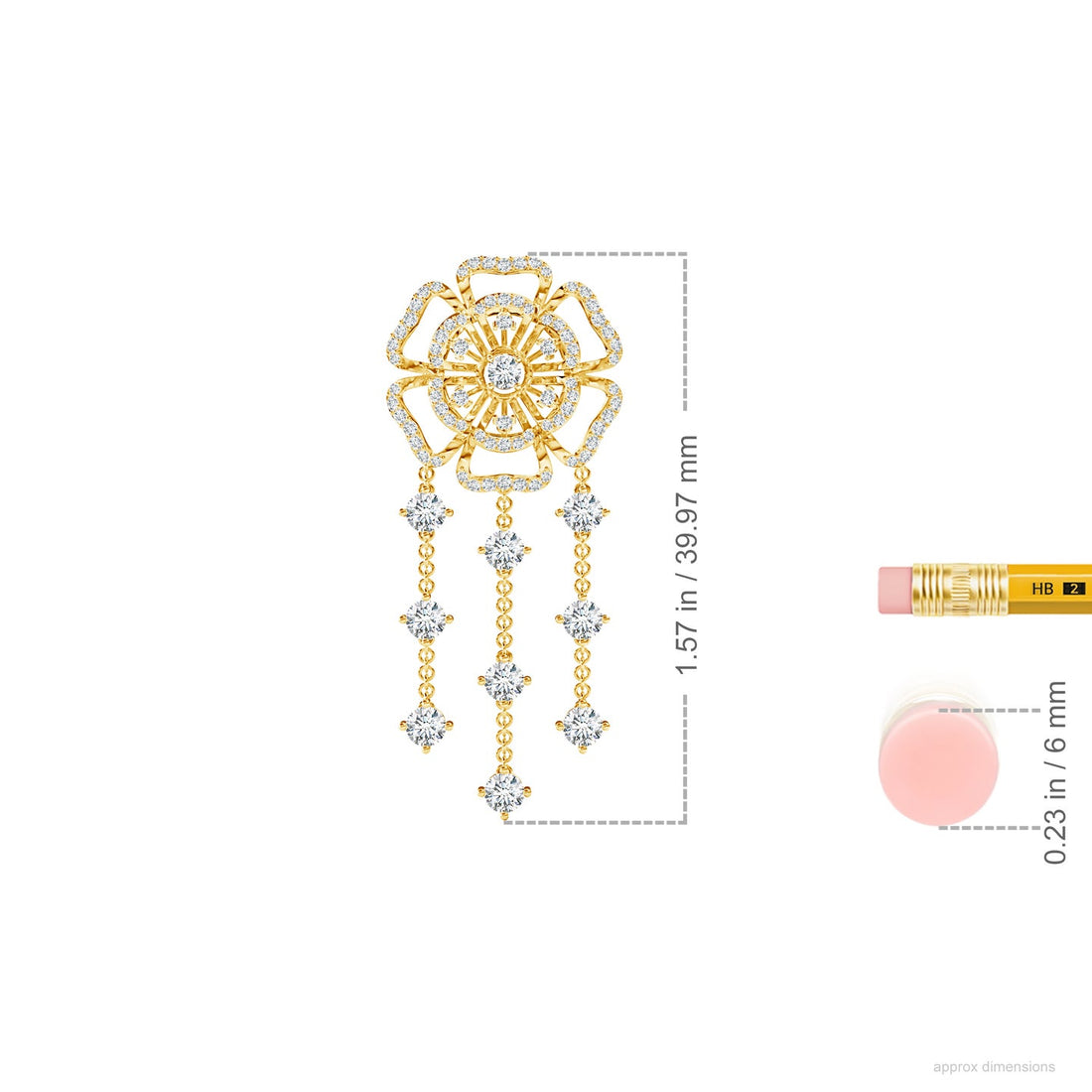Six Petal Lab Grown Diamond Floral Earrings