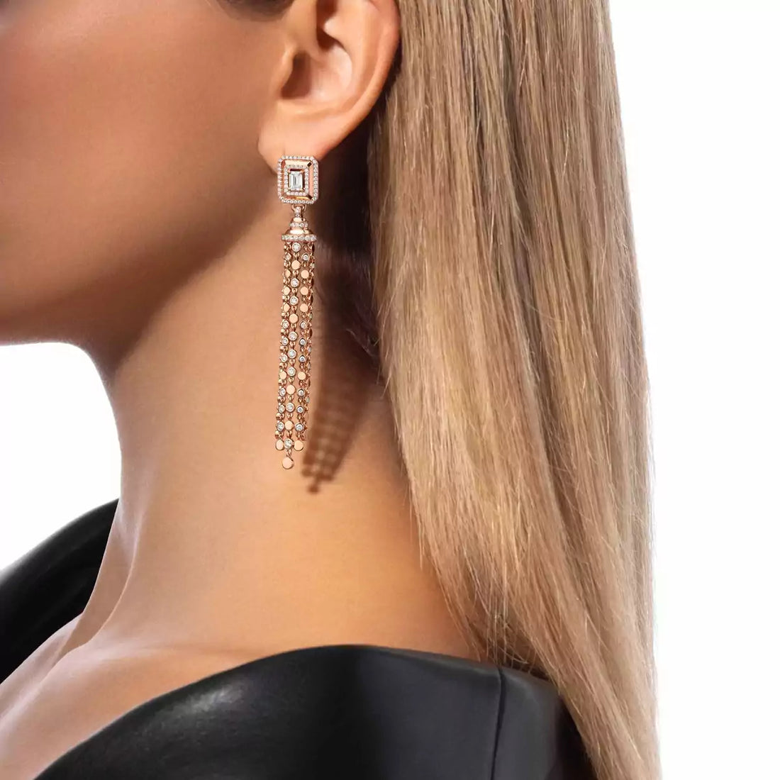 Zarelle Longline Diamond Earrings