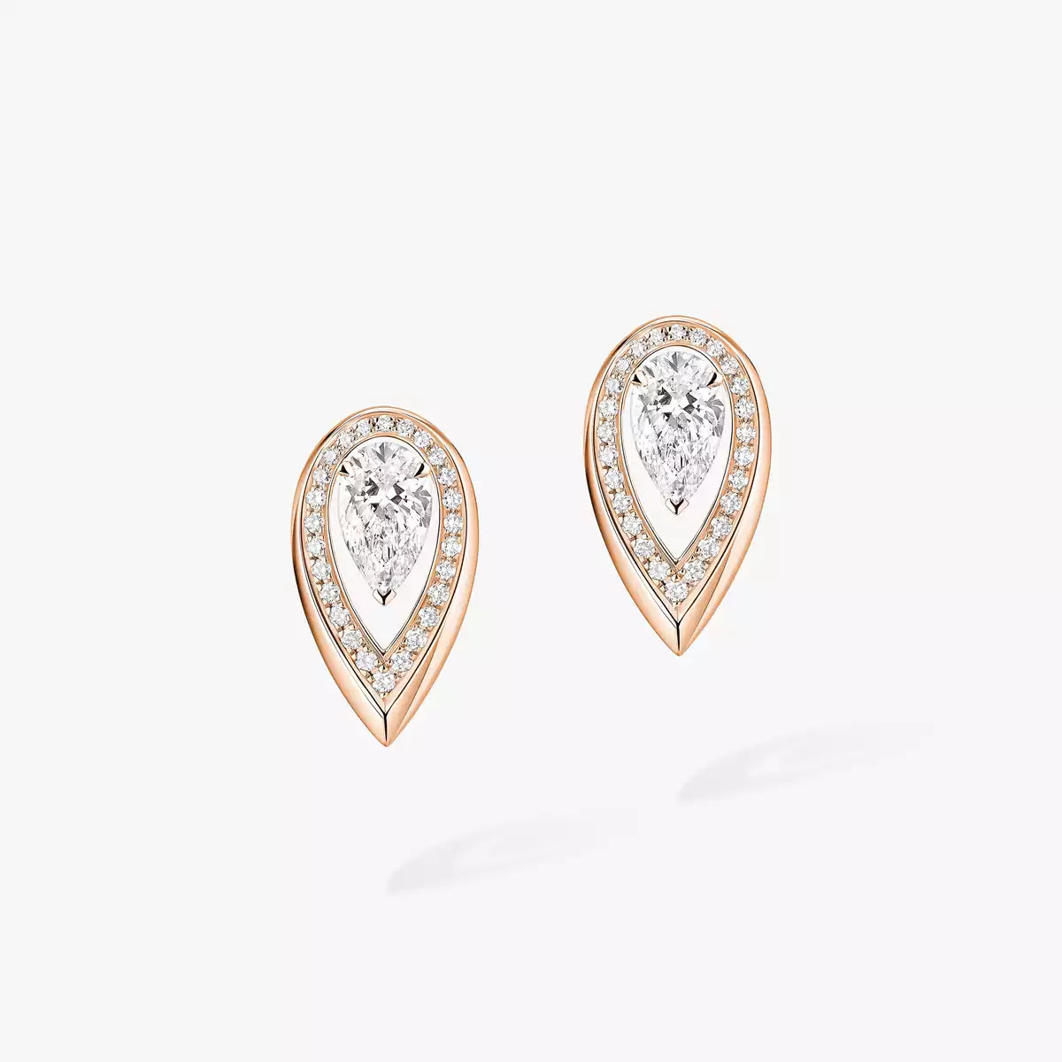 Aurelia Pear Halo Diamond Earrings