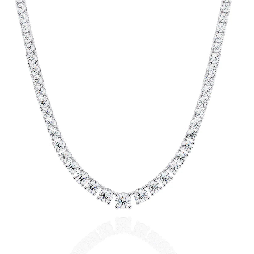 Celestial Graduated Round Diamond Tennis Necklace