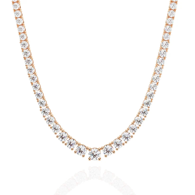 Celestial Graduated Round Diamond Tennis Necklace