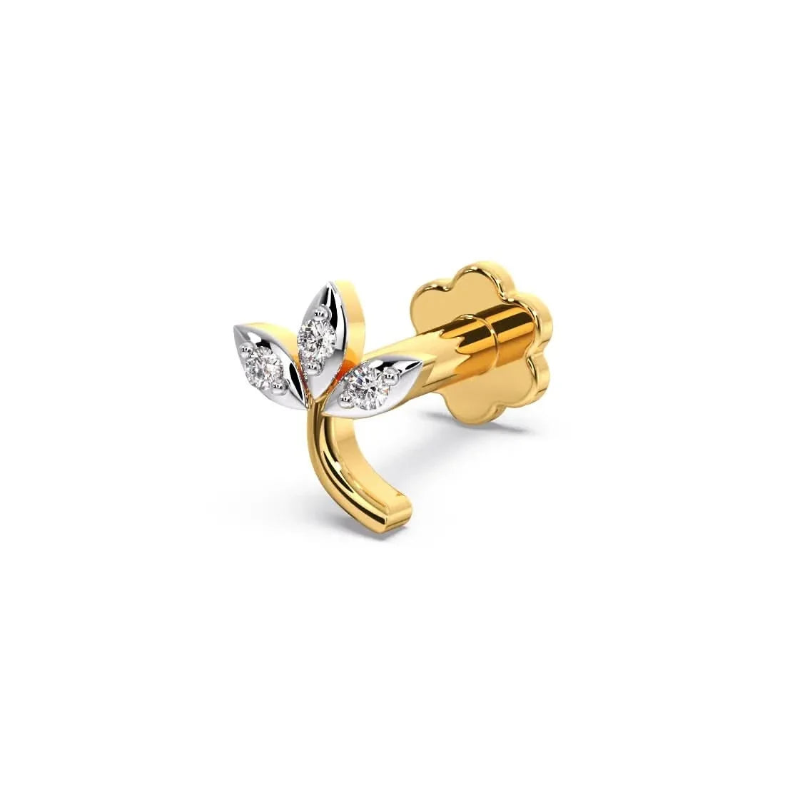 Celestial Leaf Diamond Nose Pin ✨